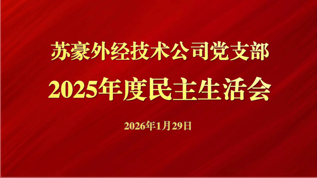 【公司新闻】苏豪外经技术公司党支部召开2025年度民主生活会